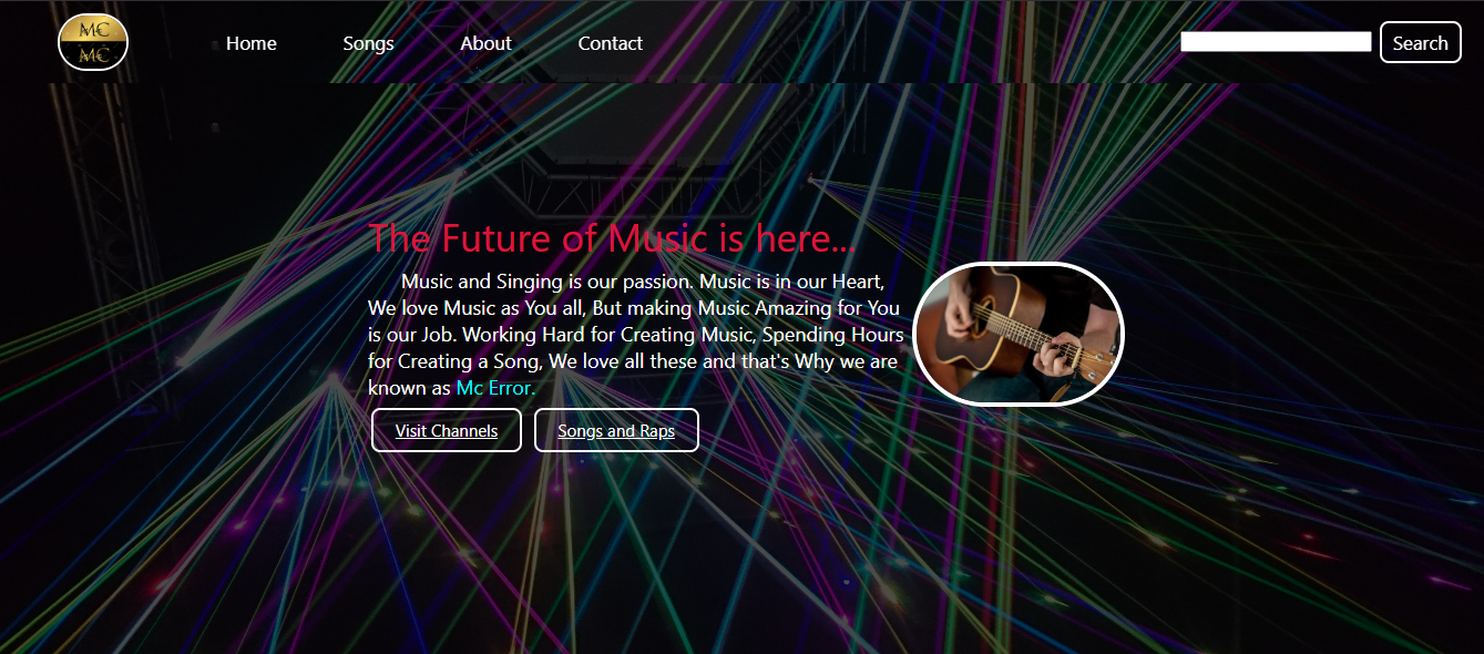 Music Website Screenshot